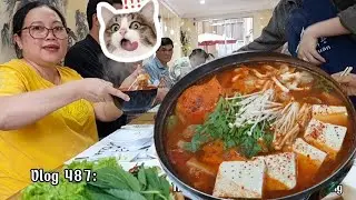 Vlog 487: Cả công ty đi ăn Tất niên tại nhà hàng Hàn Quốc | Lẩu hải sản cay NGON XỈU 🔥