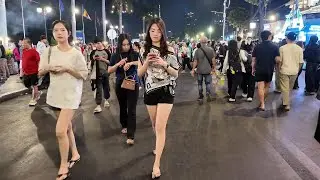 Cambodia 2026 - Walking Tour Explore in Phnom Penh | Chaktomuk Walk Street at Night 4K