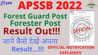APSSB | RESULT DECLARED OF WRITTEN EXAM | DATE ANNOUNCED OF DOCUMENT VERIFICATION |Arunachal Pradesh