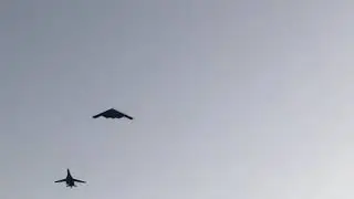 Flyover Super Bowl 55 Tampa near stadium b1 And B2 bombers