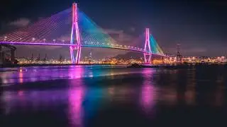 Driving over the Busan Harbor Bridge and the Old Busan Port (부산항대교와 구부산항) - Day & Night
