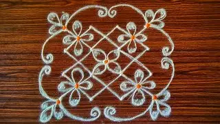 Creative freehand kolam design 🌷daily muggulu rangoli🌷easy rangoli design🌷daily use rangoli🌷