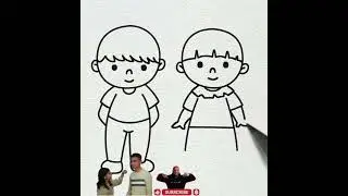 Brother sister Drawing | Boy Girl Drawing| Siblings Drawing #drawing4kids #art  #brothersister