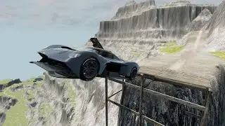BeamNG drive Cars Jump of a cliff! Crashing cars. Video For Background.