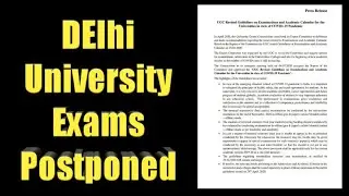 Delhi University Exams Postponed till September|Delhi University Exams Postponed|Technolozee Guru