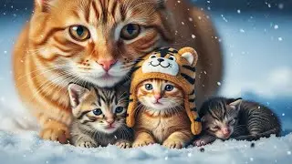 Mama Cat Trims Fur on the Farm Ginger Cats Rescue a Helpless Animal in Snow | Emotional Animal Story