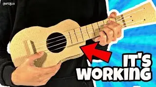 How To Make Mini Guitar 🎸🎸 | Diy Cardboard Miniature | Mini Ukelele | #shorts