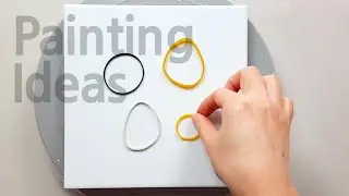 How to paint a blue flower with a rubber band | Painting Ideas 😍❤️