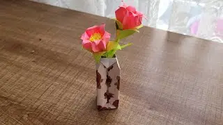 Çok kolay kağıttan vazo yaptım