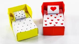 МИНИ-БУМАЖНАЯ КРОВАТЬ СДЕЛАЙ САМ / Бумажные поделки для школы / Бумажные поделки / Простые идеи для детских поделок / Новые поделки из бумаги