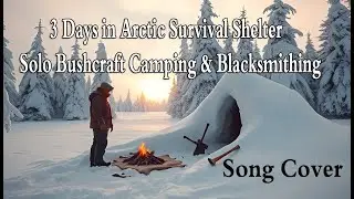 3 Days in Arctic Survival Shelter 🏕️| Solo Bushcraft Camping & Blacksmithing Song | Wildernes Anthem