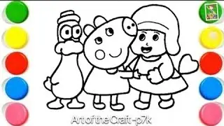Cute Pato and Pippa Pig With Pocoyo | Drawing, Painting & Coloring For Kids and Toddlers_ Kids Art
