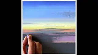 Seascape - easy oil pastel drawing