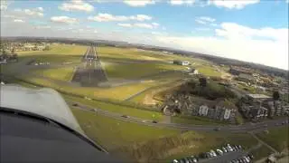 Landing a Piper Archer III at Lee on Solent airfield Runway 05 GOPR0967