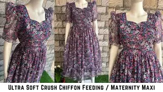 Ultra Soft Crush Chiffon Feeding/Maternity Maxi | AllTime Outfits #maternity #feeding #kurtis