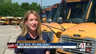 Test your skills driving a school bus at hiring fairs in Olathe today, next week