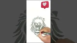 LION TATTOO//#shorts #viral #viralshorts #youtubeshorts #art #artist #ashortaday #stencil #lion