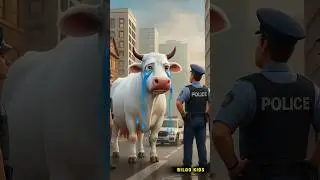 Brave Cow Fights Off Thief Monkeys! 🐄🚔 &ndash; Heartwarming Rescue by Police
