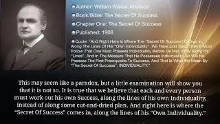 The Secret Of Success: Ch. One &ldquo;The Secret Of Success&rdquo; (New Thought)