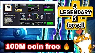 100M COINS OFFER 4 LEGENDARY CUE ID FOR SALE RS.460 🔥💯👍 #8ballpool #8ballpoolvideos #100m #coin