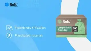 Compostable Trash Bags 8 Gallon with Handle, 30 Liter, 40 Count, AYOTEE Composting Garbage Bags 8