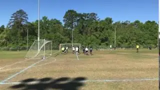 U12: Nice wide run, picks up lose ball, off post. Ugh!