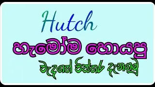 You can find information about Hutch SIM from YouTube. Chathura SL