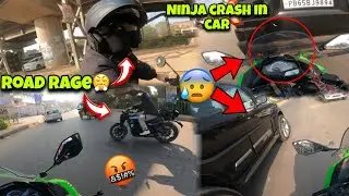 Road rage🤬 With idiot Biker😤|| Live Ninja crash😰Hit in Scorpio car😱