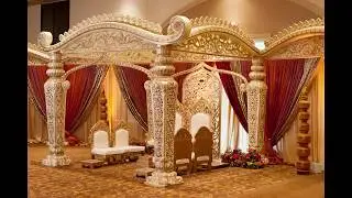 Stunning Wedding Golden Fiber Mandap