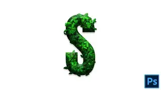 Realistic Leaves Text Effect in Photoshop #shorts