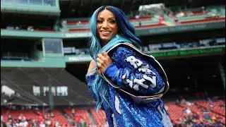 Sasha Banks interview during the Red Sox game at Fenway Park