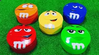 Satisfying Video | Top Unpacking Glossy Tins with Colorful Chocolate M&M'S Candy ASMR beads