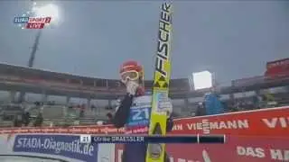 PŚ Oberstdorf HS106 - Ulrike Graessler 79,5 m 1 seria Konkurs skok&oacute;w Kobiet