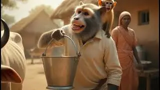 Ai animals milk shop keeper of village story funny 