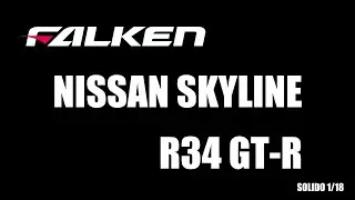 FALKEN NISSAN SKYLINE R34 GT-R SOLIDO 1/18