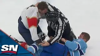 Matthew Tkachuk and Michael Matheson Scrap After Injury To Eric Staal