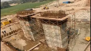 Padma Bridge Two Nos Pier Column Rod Binding Shuttering Staging Casting Work Going Fast N8 Project