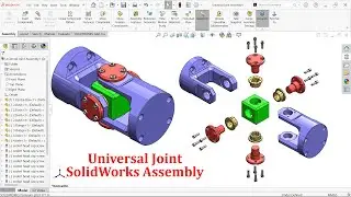 Universal Joint Parts and Assembly in SolidWorks