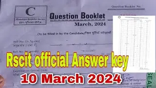 Rscit 10 March 2024 Answer Key | Rscit Exam Answer Key 2024 | Rscit Paper Answer Key| Rkcl Vmou