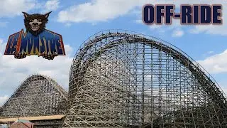 Le Monstre Off-Ride Footage, La Ronde Dual-Tracked Wooden Roller Coaster | Non-Copyright