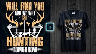 Hunting T-Shirt Design For Gearlaunch | Adobe Photoshop T Shirt Design Tutorial