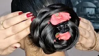 Claw Clip hairstyles | Oiled hair juda | simple juda in long hair | Hair style girl simple and easy