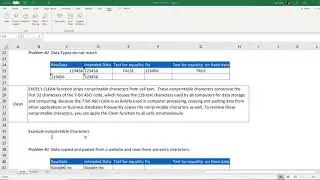 Cleaning Data in Excel - Trim & Clean