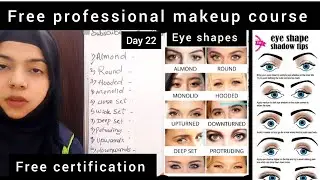 Free professional makeup course class 22 || Eye shapes || Eyeshadow according to the eye shape 