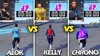 SPEED ABILITY TEST⚡|Alok Vs Kelly Vs Chrono| 24kGoldn- mood FREE FIRE &iquest;El MAS RAPIDO?