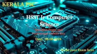 ഇന്നത്തെ പരീക്ഷയുടെ Answer Key | HSST Jr Computer Science | 08-Aug-2024 #keralpsc#psc#exam#computer