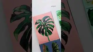 Monstera Leaf painting | acrylic tutorial | prityarts 🍃🍃🍃🍃🍃🍃 #acrylic #art #acrylictechniques
