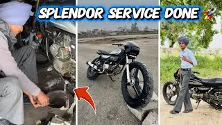Splendor service done 🔥 school gye ajj #splendormodified @Jassbhetvlogs 