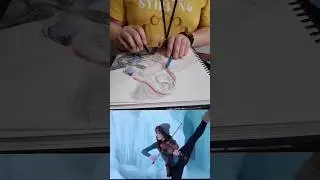 LindseyArtistStirlingite- Drawing @lindseystirlingfrom her Crystallize music video!!!!!