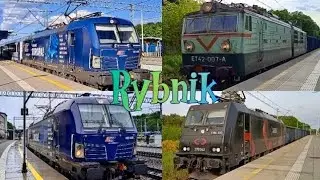 ET42-007, 193-428 Kierunek Europa z IC Sobieski, Dragon i inne Pociągi w Rybniku i R-k Gotartowicach